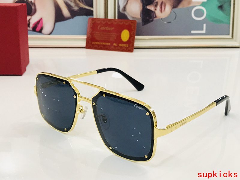 Close-up detail view of Cartier unisex sunglasses