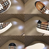Burberry Grey Classic Ballet Flats - Side Profile View