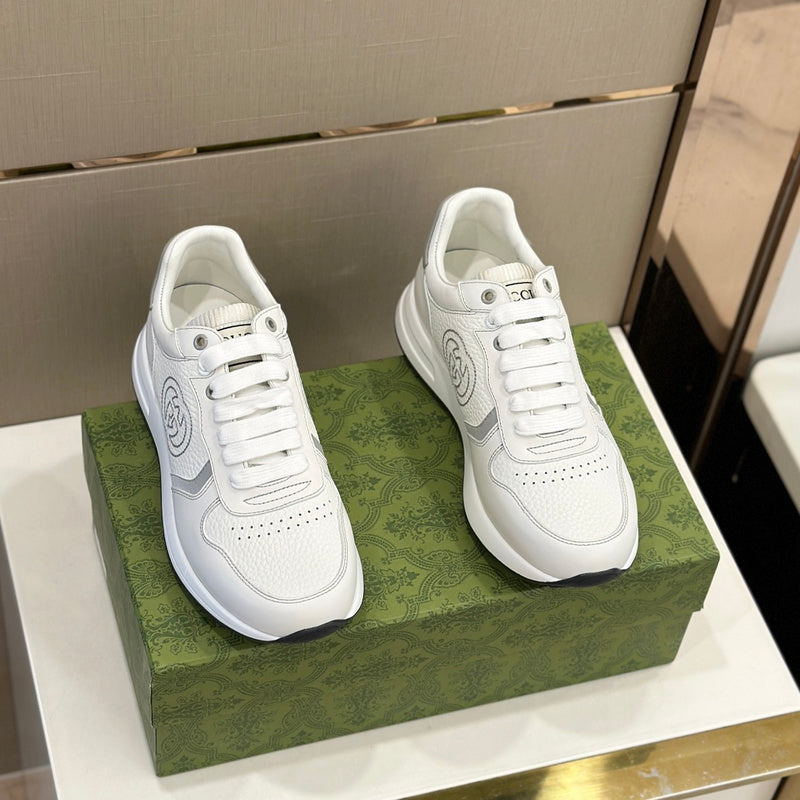 Gucci neutral cream luxury sneakers view 4 minimalist modern build
