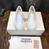Alexander McQueen Red Combat Boots - Side Profile View