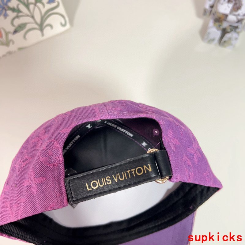 Close-up detail view of Louis Vuitton unisex cap