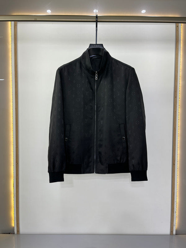 Back view of Louis Vuitton luxury clothing with label-forward styling