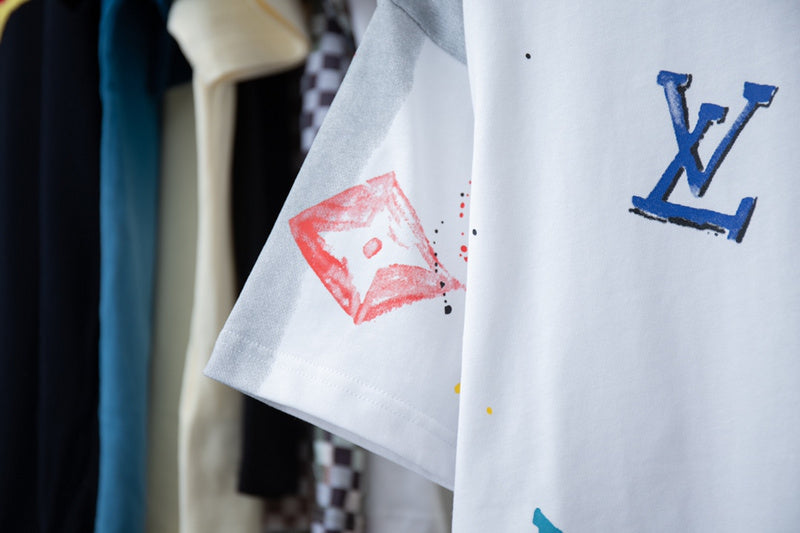 Back view of Louis Vuitton cotton t-shirt with monogram-inspired silhouette