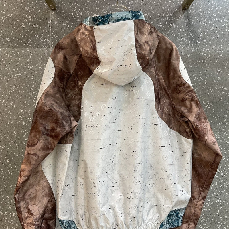 Back view of Louis Vuitton luxury clothing with monogram-inspired silhouette