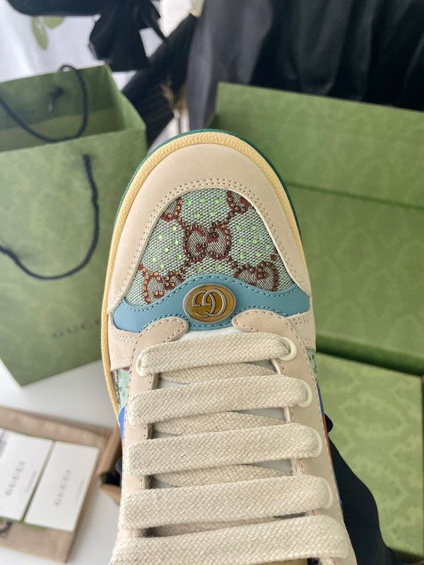Gucci soft grey luxury sneakers view 6 chunky sole construction