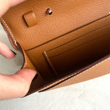 Side view of effortless structured handbag