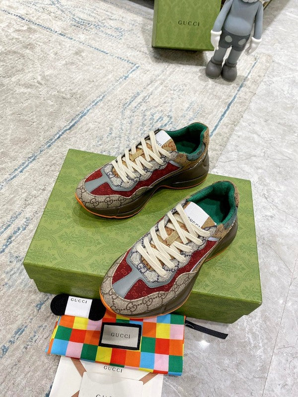 Gucci tonal black luxury sneakers view 5 chunky sole construction