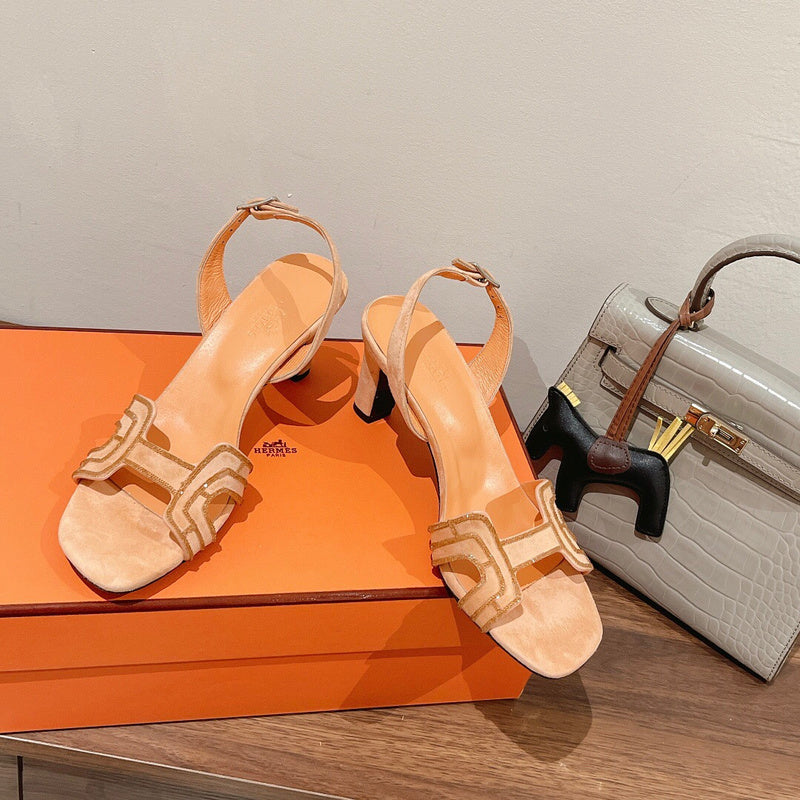 Hermès Burgundy Ankle Strap Heels - Detail Shot of Craftsmanship