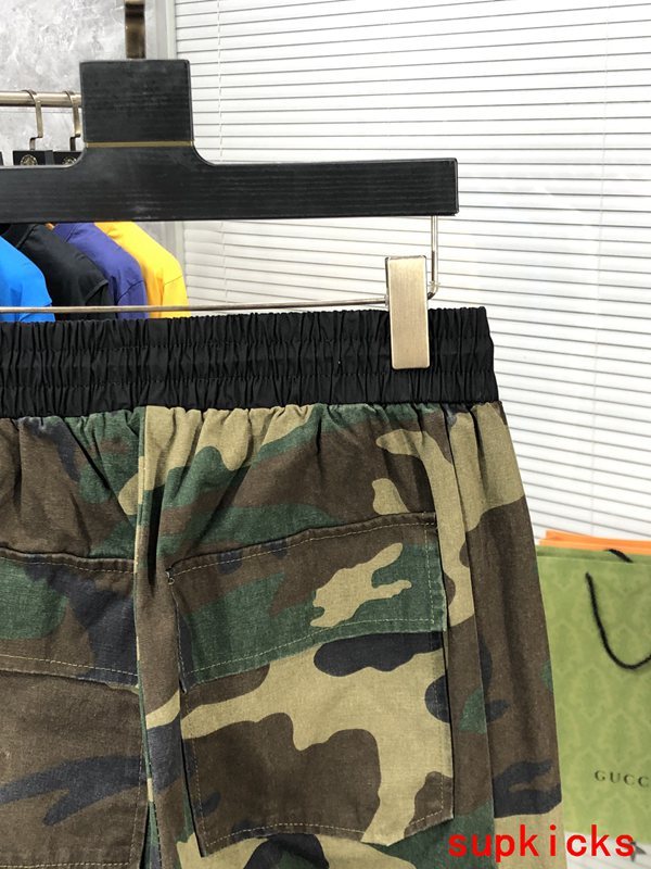 Close-up detail shot of Rhude luxury clothing with streetwear-inspired cut