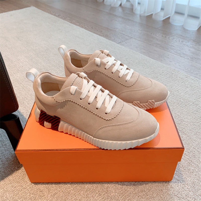 Hermès Nude Classic Ballet Flats - Angled View