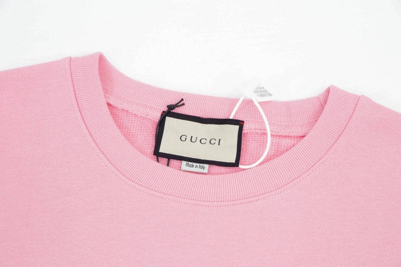 Close-up detail shot of Gucci luxury clothing with streetwear-inspired cut