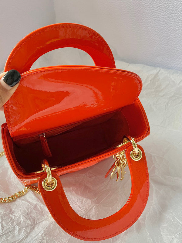 Front view of structured signature women's handbag – women's designer-style accessory