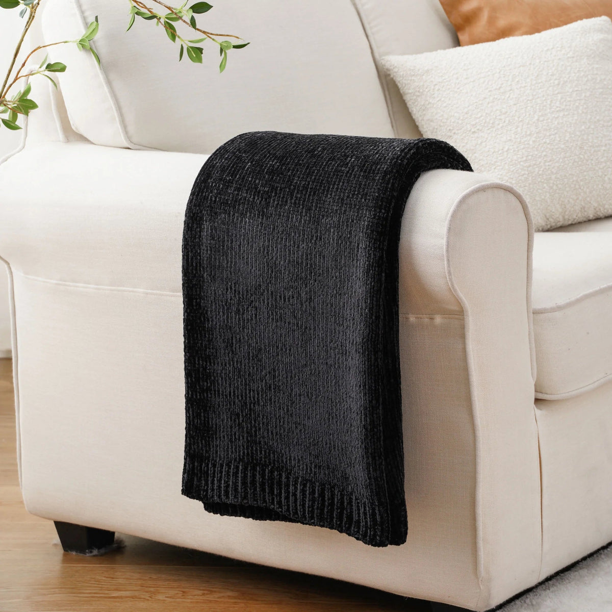 Black Chenille Throws for Couch