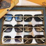 Close-up detail view of Louis Vuitton unisex sunglasses