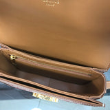 Close-up detail of classic structured women's handbag – women's designer-style accessory