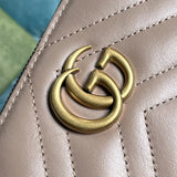 Side profile of classic refined women's handbag – women's luxury accessory