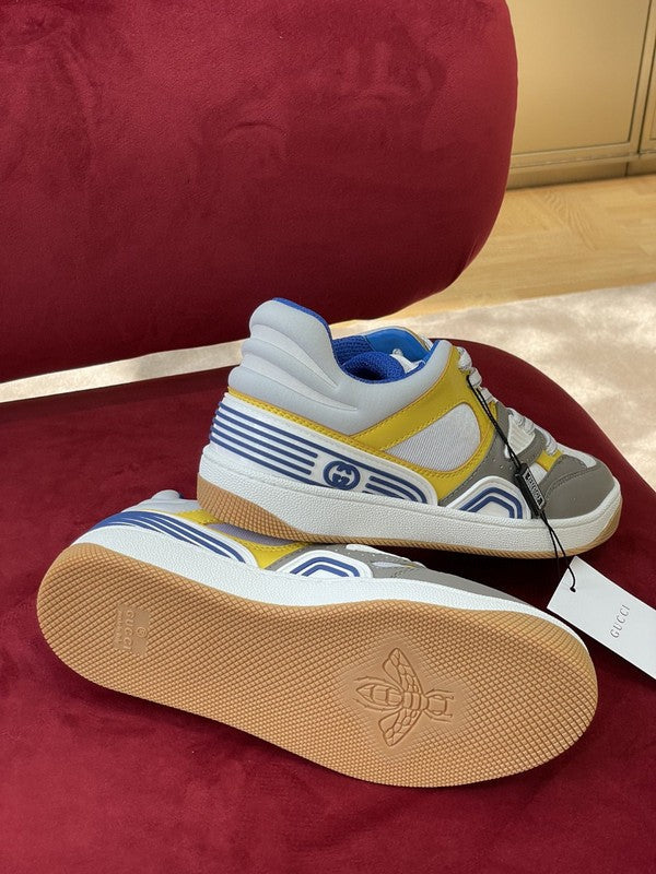 Side profile of Gucci bold contrast sneakers sleek tonal finish
