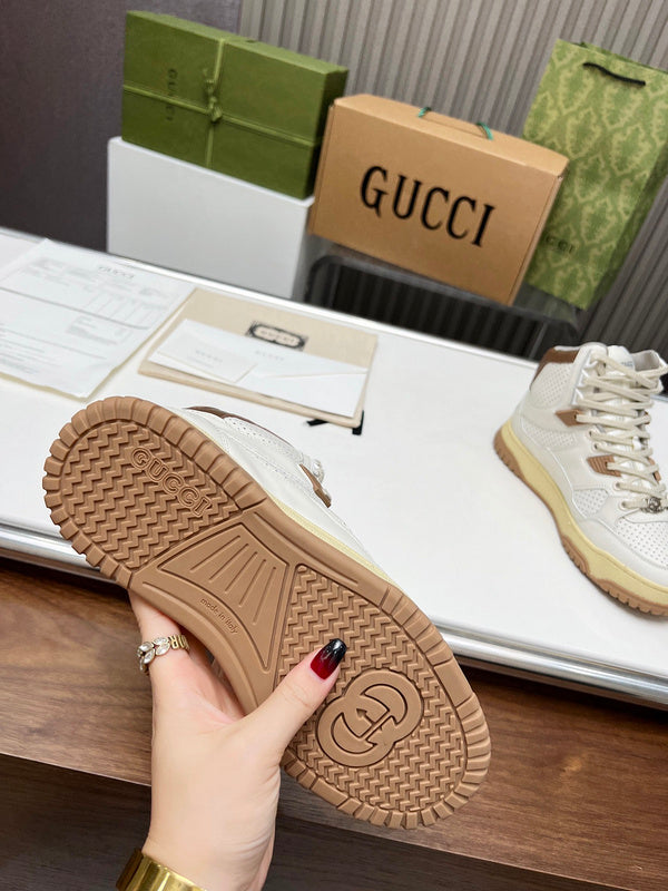 Gucci soft grey luxury sneakers view 6 classic court silhouette