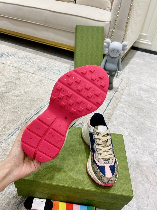 Side profile of Gucci crisp white sneakers everyday casual design