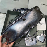 Refined Vegan Leather Handbag - Statement Silhouette | Women's Statement Accessory #369 - hardware and detail close-up (image 5) of designer-inspired handbag