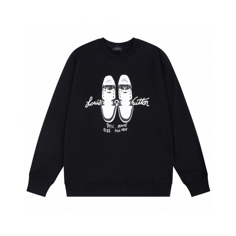 Close-up detail shot of Louis Vuitton luxury clothing with relaxed-fit cut