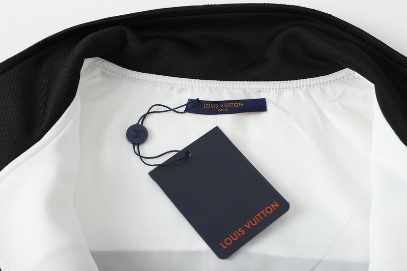 Side profile of Louis Vuitton luxury clothing with relaxed-fit cut