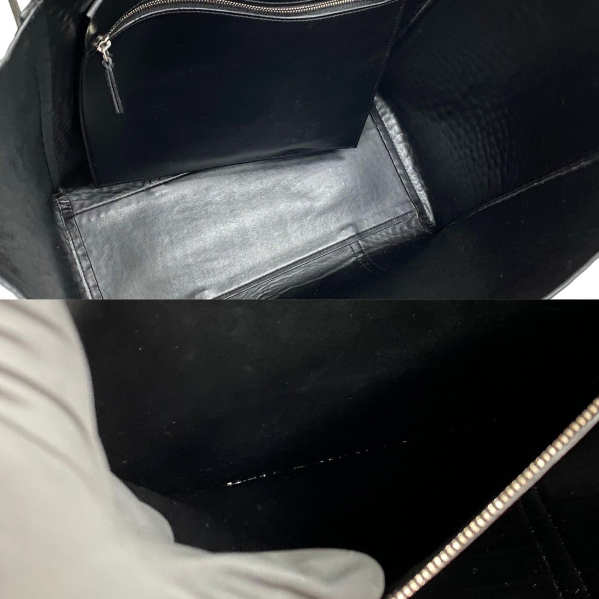 Side view of Balenciaga tote bag Black premium designer bag