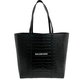 Balenciaga authentic luxury tote bag Black leather craftsmanship
