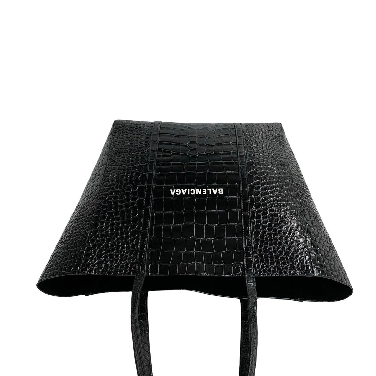 Side view of Balenciaga tote bag Black premium designer bag