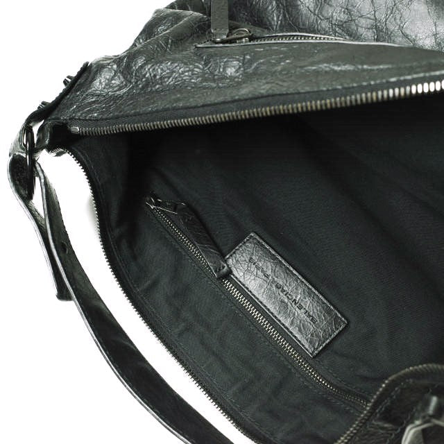 Balenciaga authentic luxury handbag Black leather craftsmanship