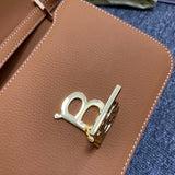 Polished Faux Leather Handbag - Sleek Minimalist Lines | Women's Premium Handbag #1110 - back view (image 4) of designer-inspired handbag