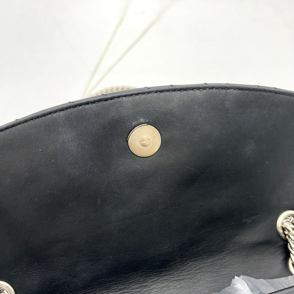 Balenciaga Calfskin Logo Matelasse S BB Round Shoulder Bag Black — Designer Shoulder Bag