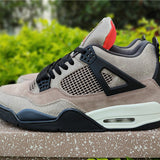 Side profile of Nike stone beige sneakers classic court silhouette