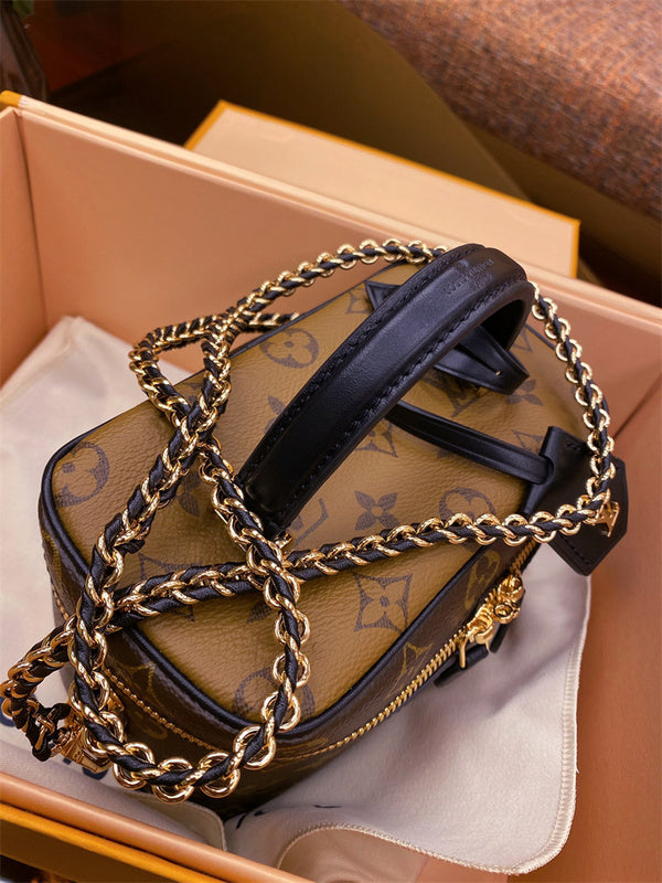  Understated structured bag carried on shoulder