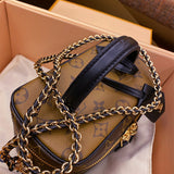  Understated structured bag carried on shoulder
