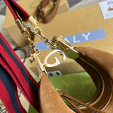 Back view of refined premium women's handbag – women's statement bag