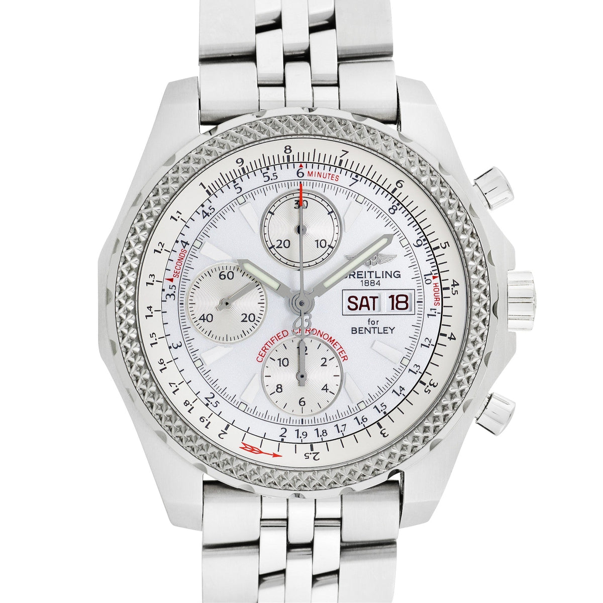 Side view of Breitling men's watch