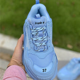 Balenciaga Grey Chunky Platform Sneakers - Lifestyle Styling Shot