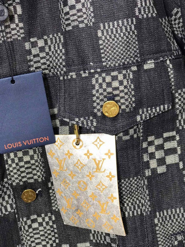 Front view of Louis Vuitton luxury clothing with contemporary cut