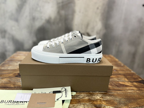 Burberry White High-Top Sneakers - Full Silhouette View