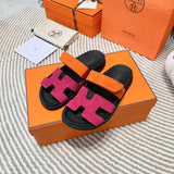 Hermes sandals Style 206 - close-up of statement logo accent