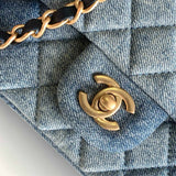 Front view of Chanel Classic Flap Denim Bag premium bag
