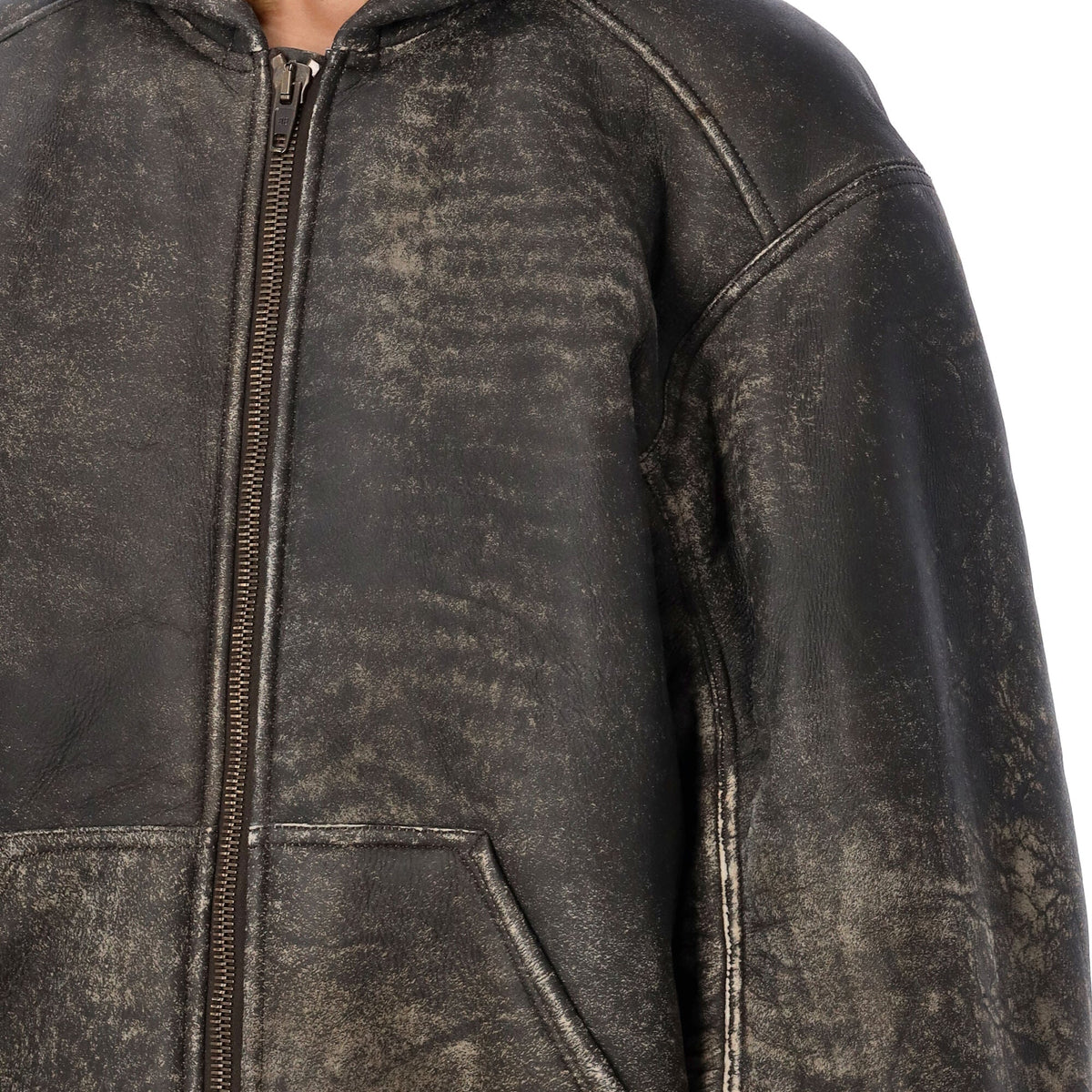 Balenciaga Jackets- BALENCIAGA Hooded Shearling Bomber Jacket - Size 34 Premium Casual Designer Jacket