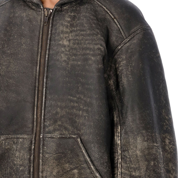 Balenciaga Jackets- BALENCIAGA Hooded Shearling Bomber Jacket - Size 34 Premium Casual Designer Jacket