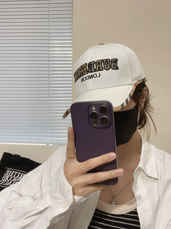 Side view of Burberry unisex cap
