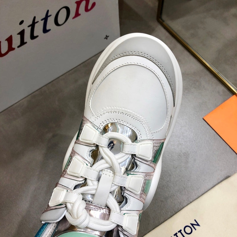 Louis Vuitton Red Ankle Strap Heels - Angled View