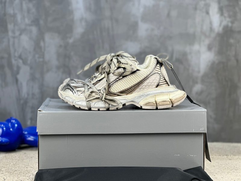 Balenciaga Black Chunky Platform Sneakers - Close-Up Texture View