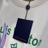 Flat lay presentation of Louis Vuitton cotton t-shirt with relaxed-fit cut