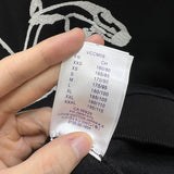 Close-up detail shot of Louis Vuitton luxury clothing with label-forward styling