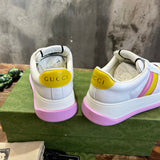 Gucci crisp white luxury sneakers view 7 heritage-inspired look